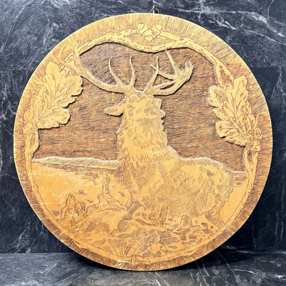 FLEMISH ART CO. Wooden Elk Plaque #854 - Picture 1 of 13